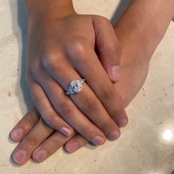 Sterling Silver Two Tone Cz Ring - Picture 10 of 17